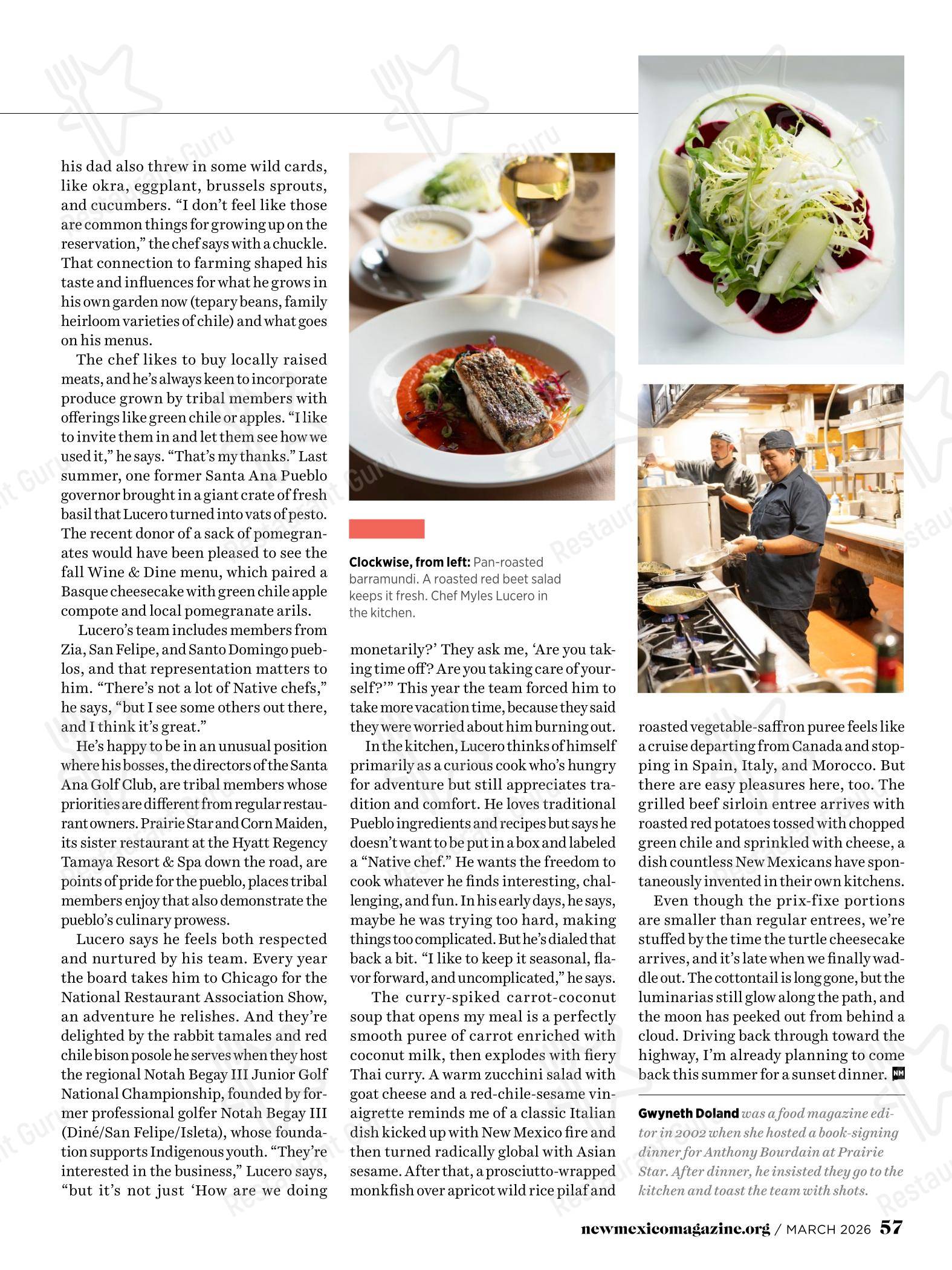 Меню паба и бара Prairie Star - Restaurant & Wine Bar в Санте Ане Пуэбло