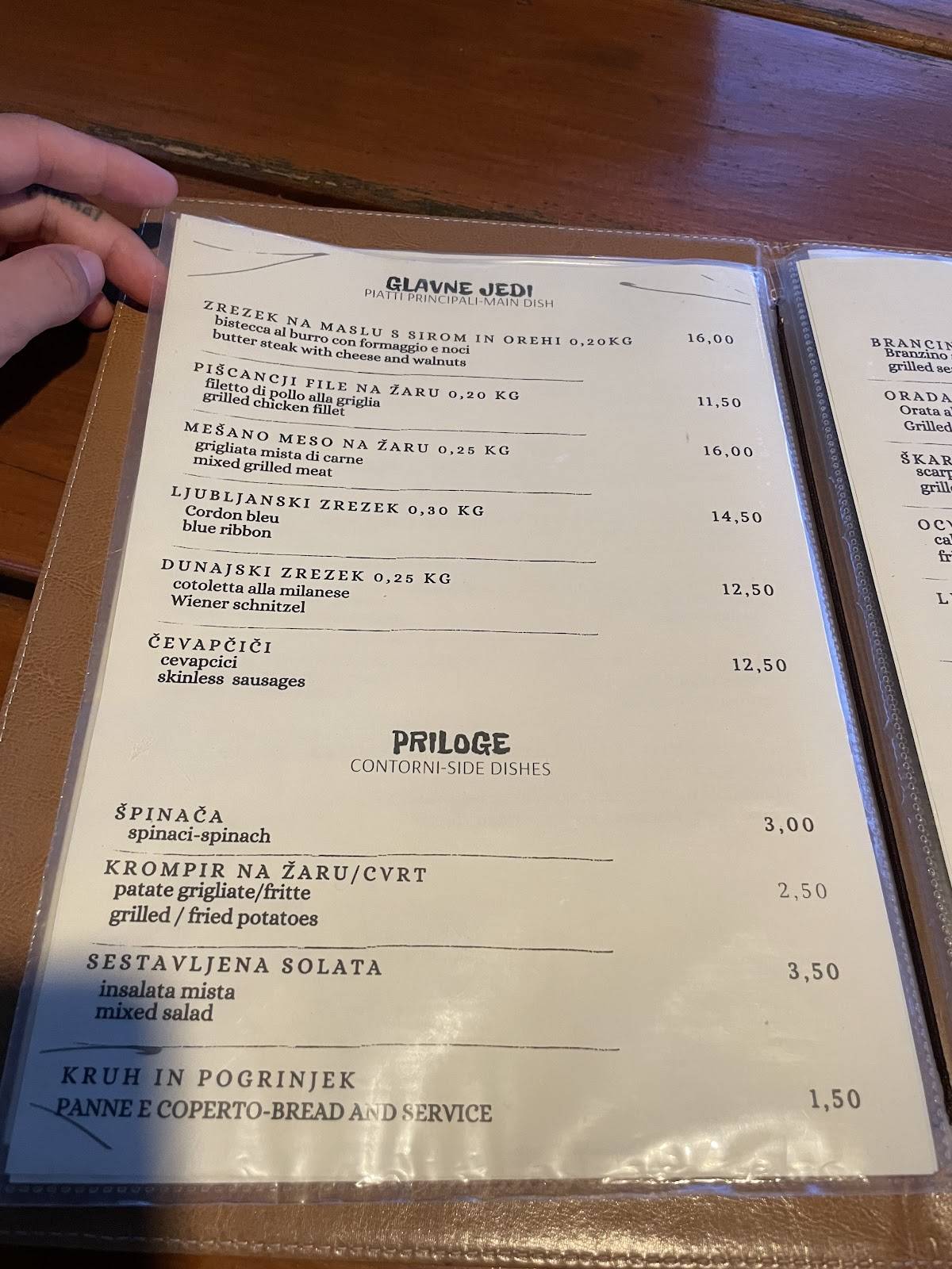 Primariutti меню