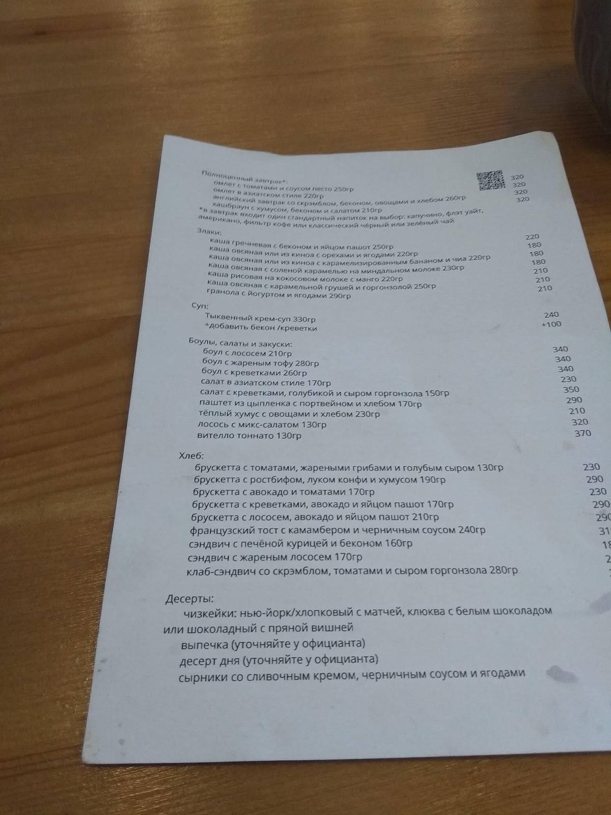Про завтраки меню