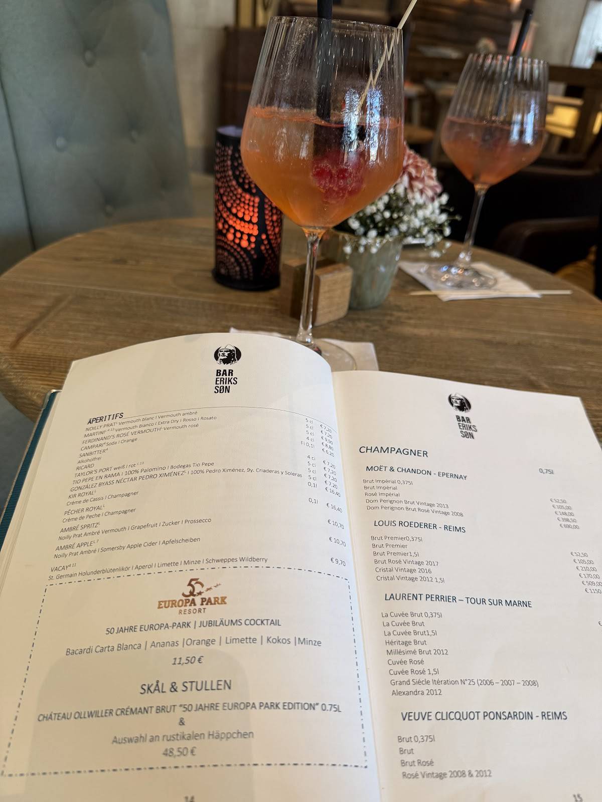 Bar "Erikssøn" меню