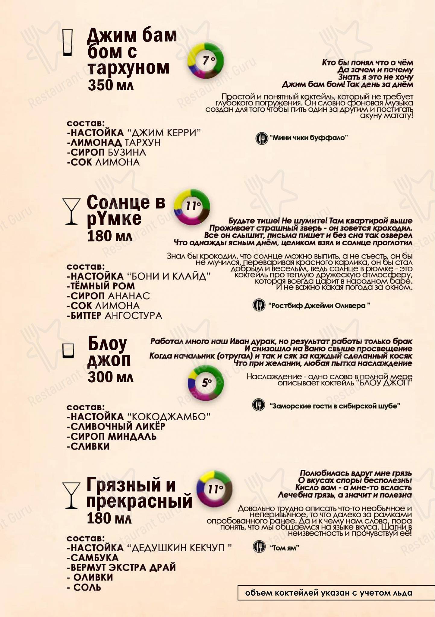 РюмкYY Народная Еда меню
