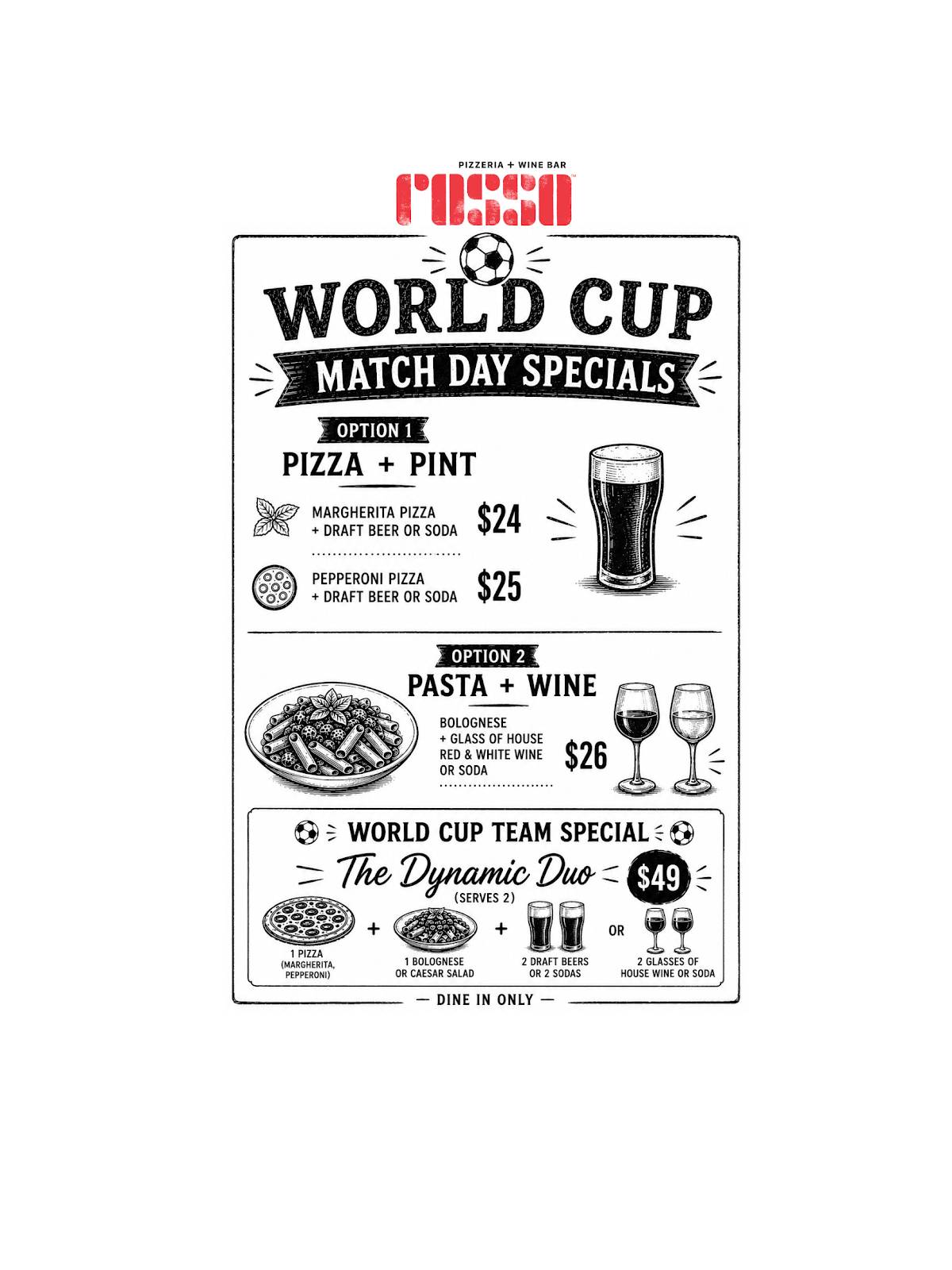 Rosso Pizzeria & Wine Bar меню
