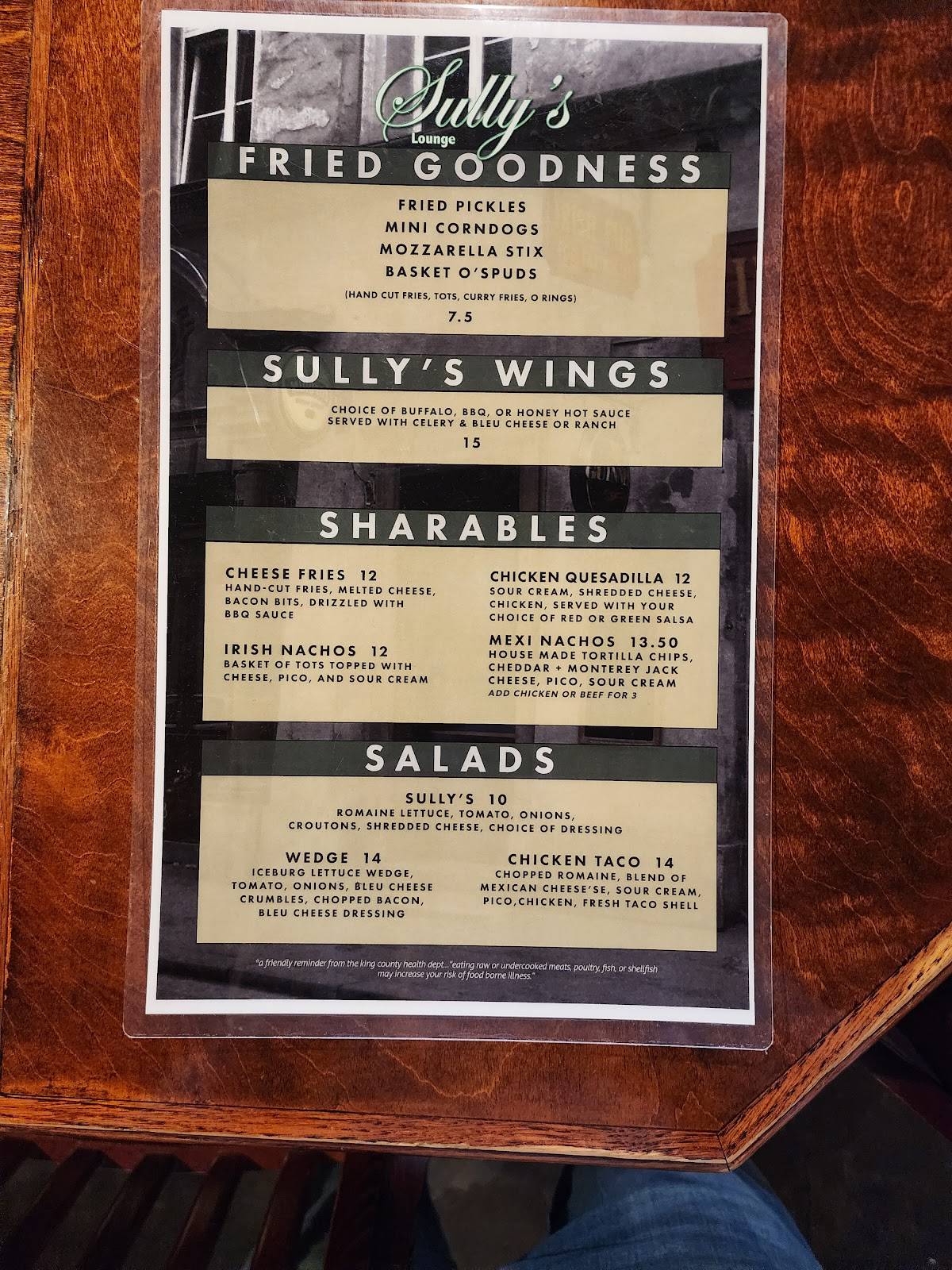 Sully's меню