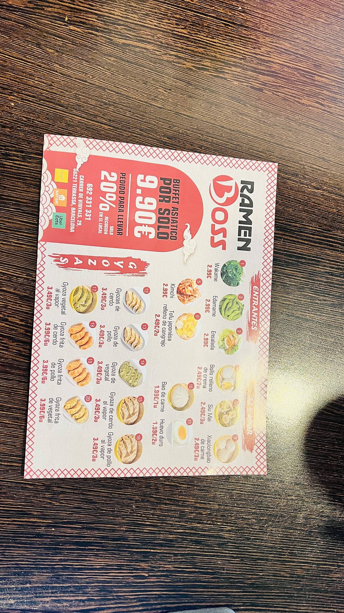 RAMEN BOSS меню