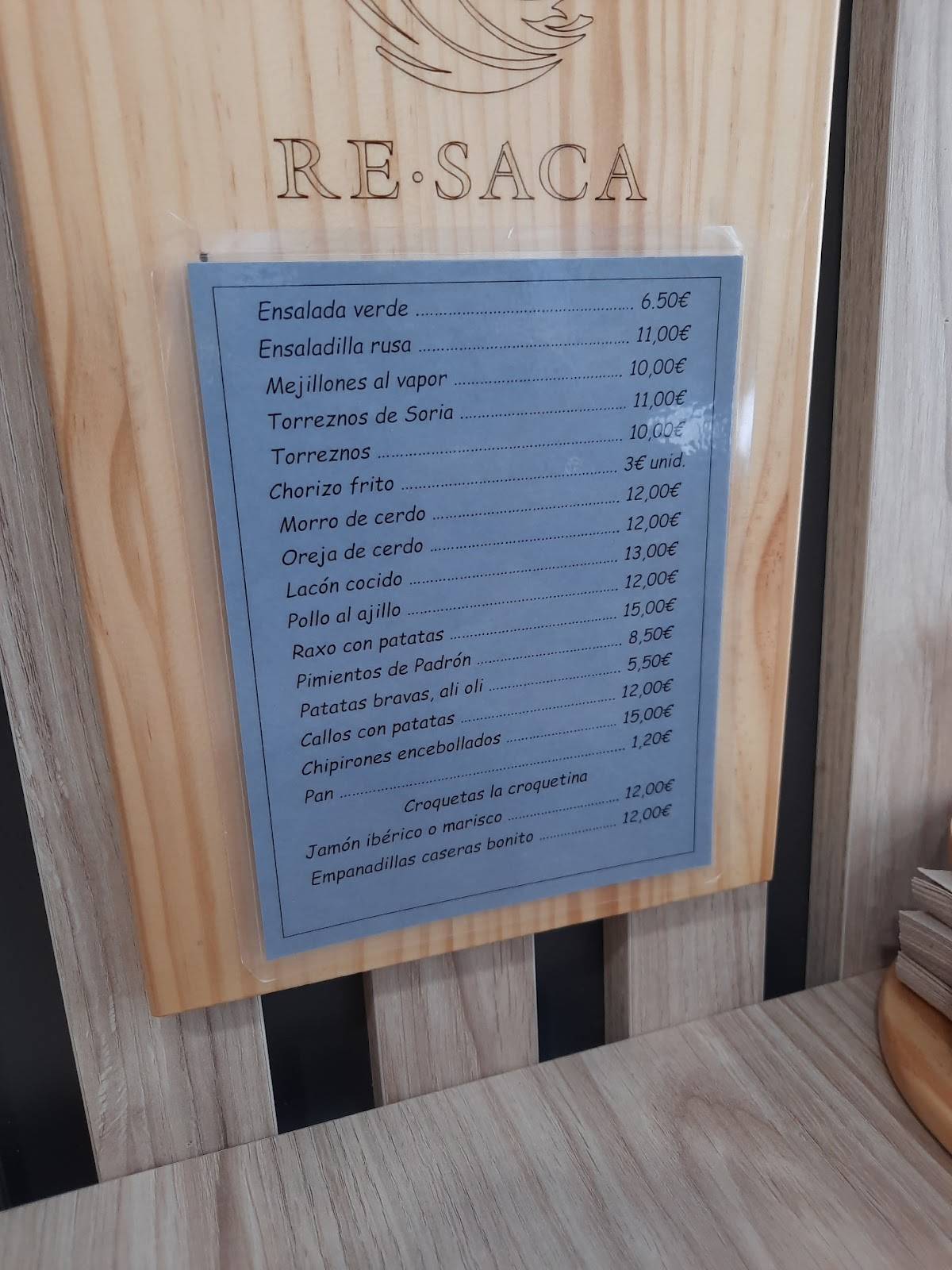 RE•SACA меню