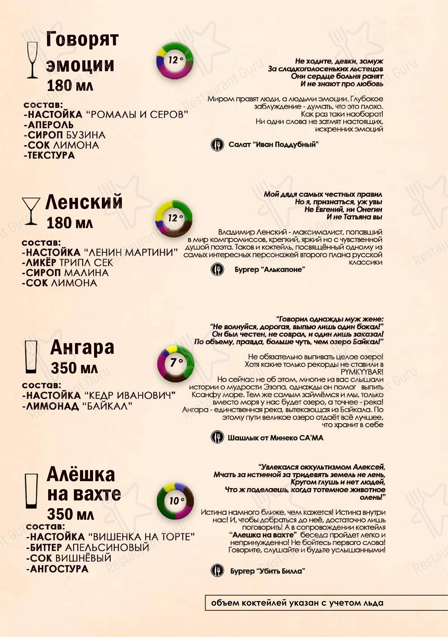 РюмкYY Народная Еда меню