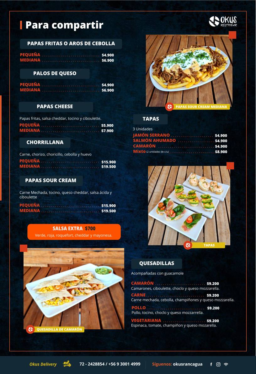 Okus Restobar меню