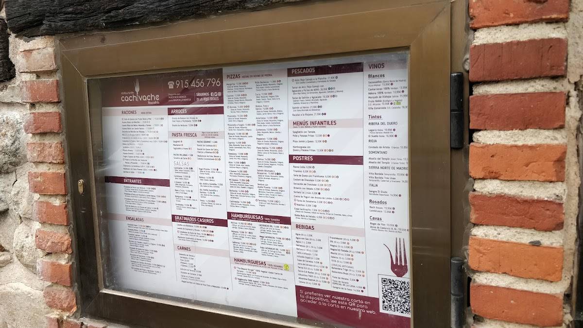 Restaurante Cachivache Rascafría меню