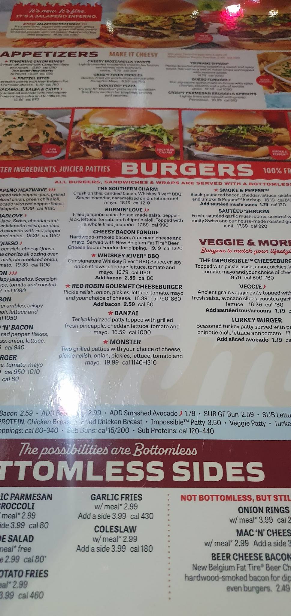 Red Robin Gourmet Burgers and Brews меню