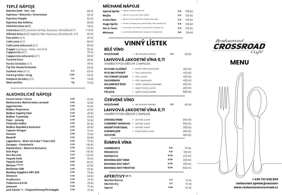 Restaurace Crossroad меню