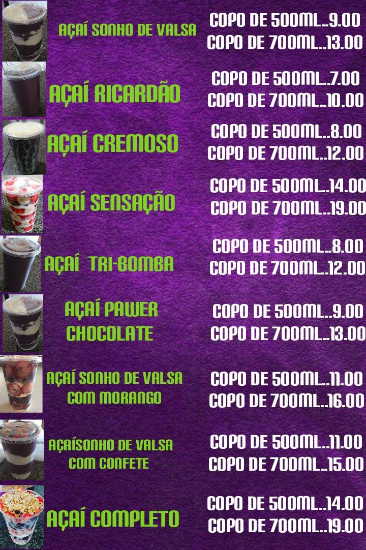 Açai Divino меню
