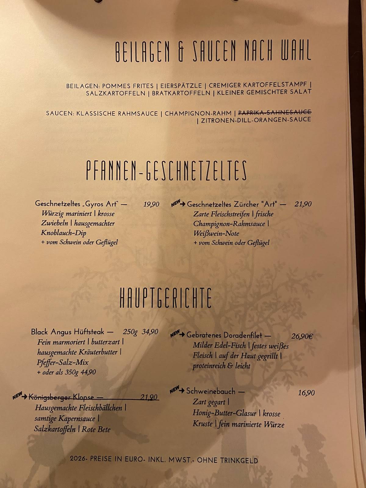 Altes Rathaus am Elzgarten - Restaurant & Hotel меню
