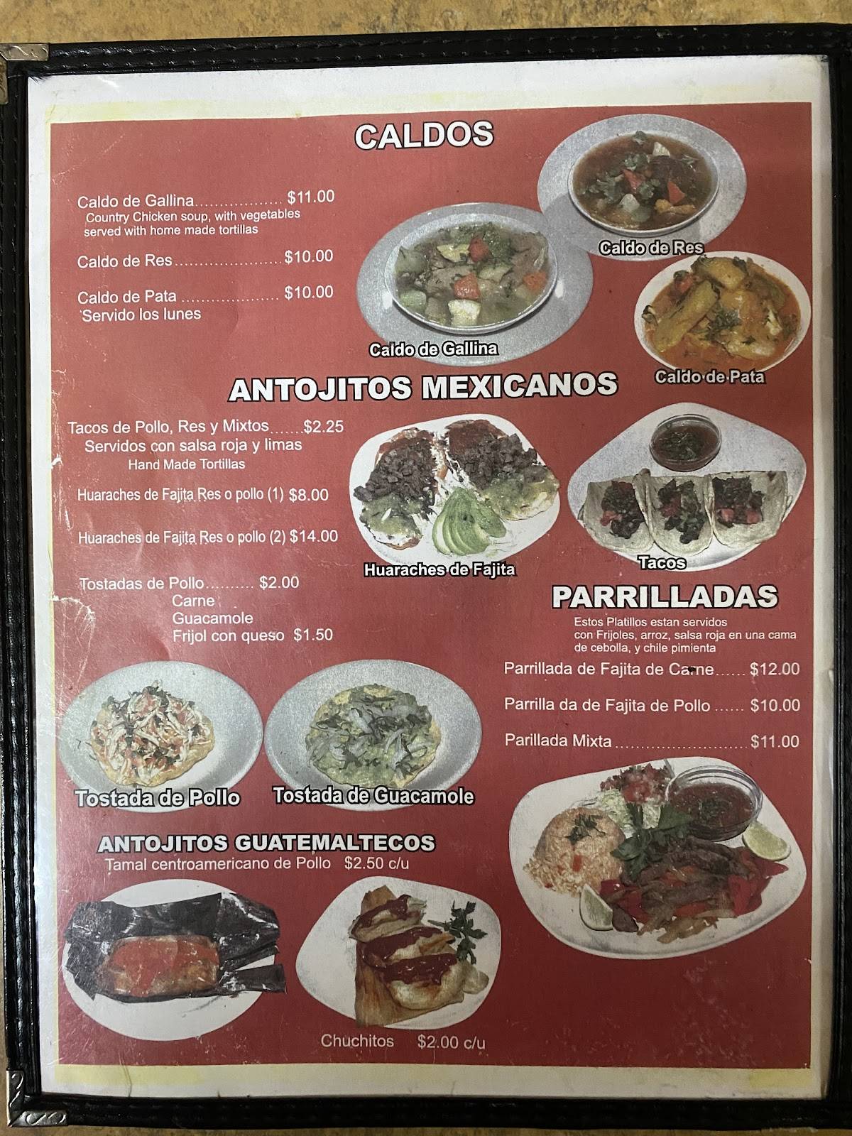 Antojitos Quiche меню