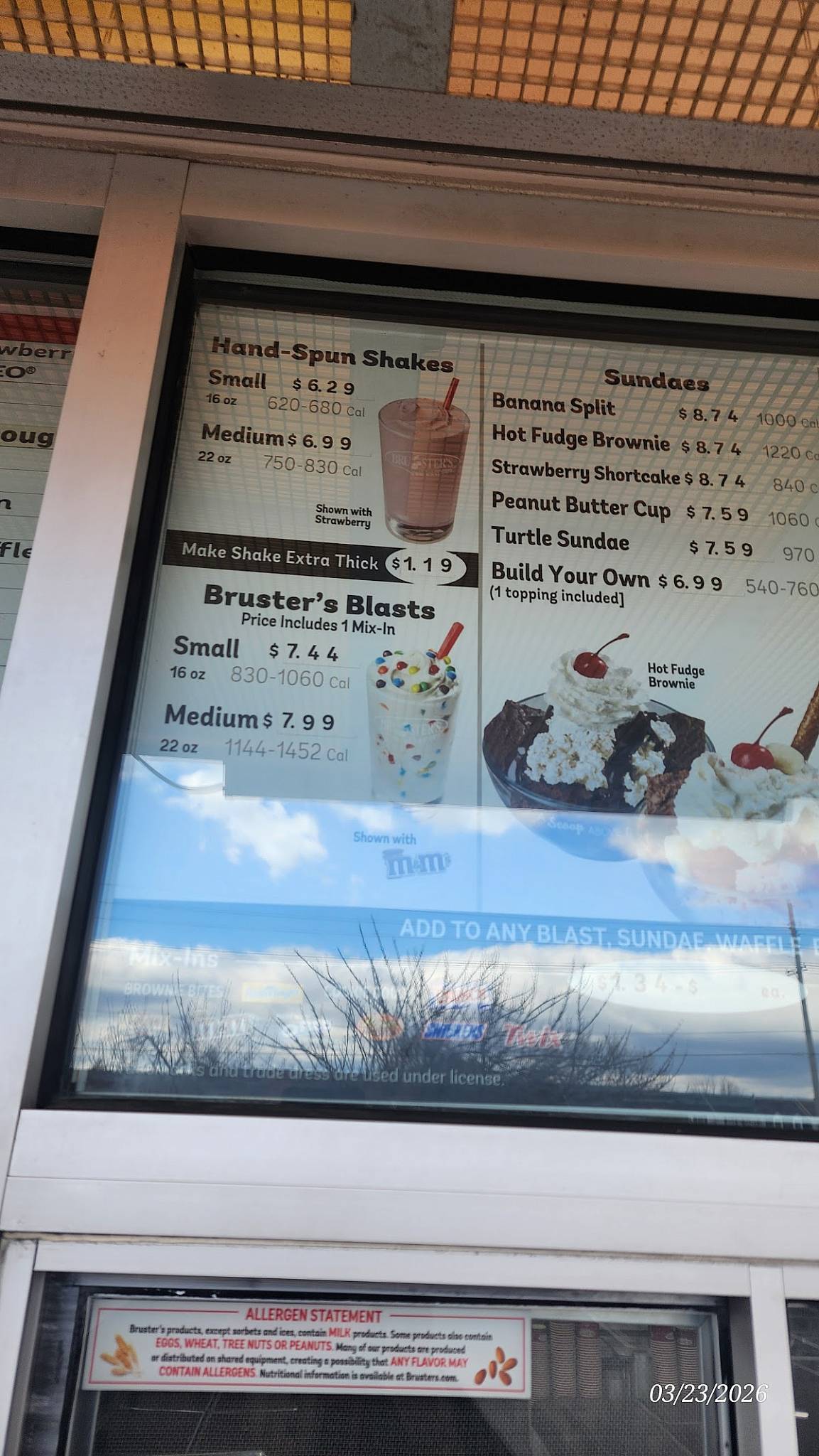 Bruster's Real Ice Cream меню