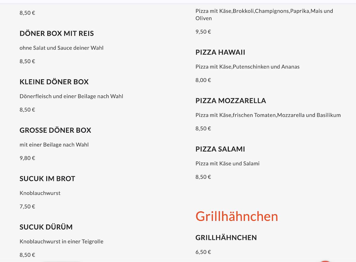 CONTI GRİLLHAUS RESTAURANT меню