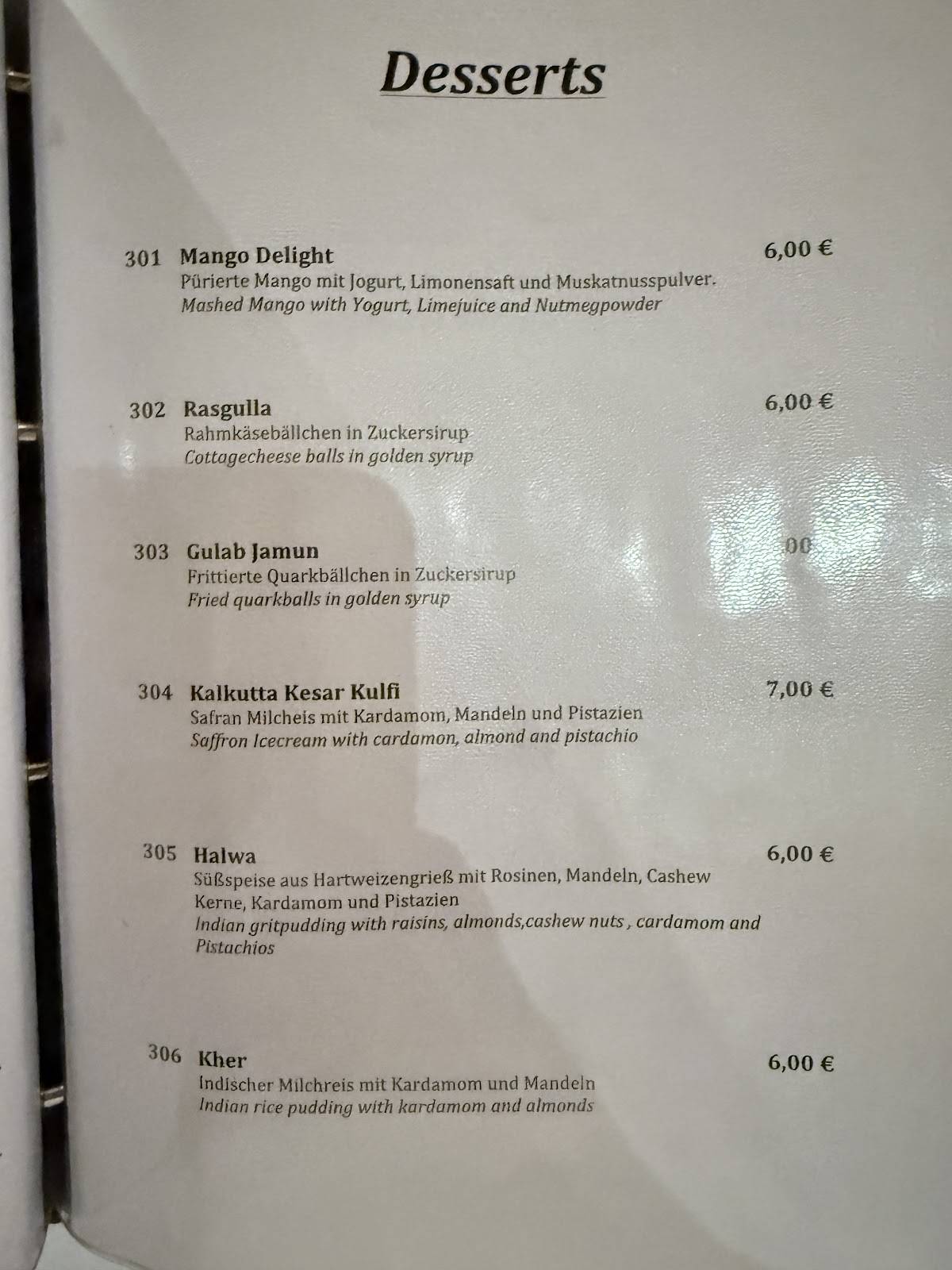 Calcutta Restaurant меню