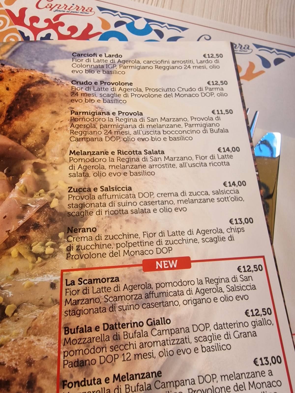 Caprizza Roma меню