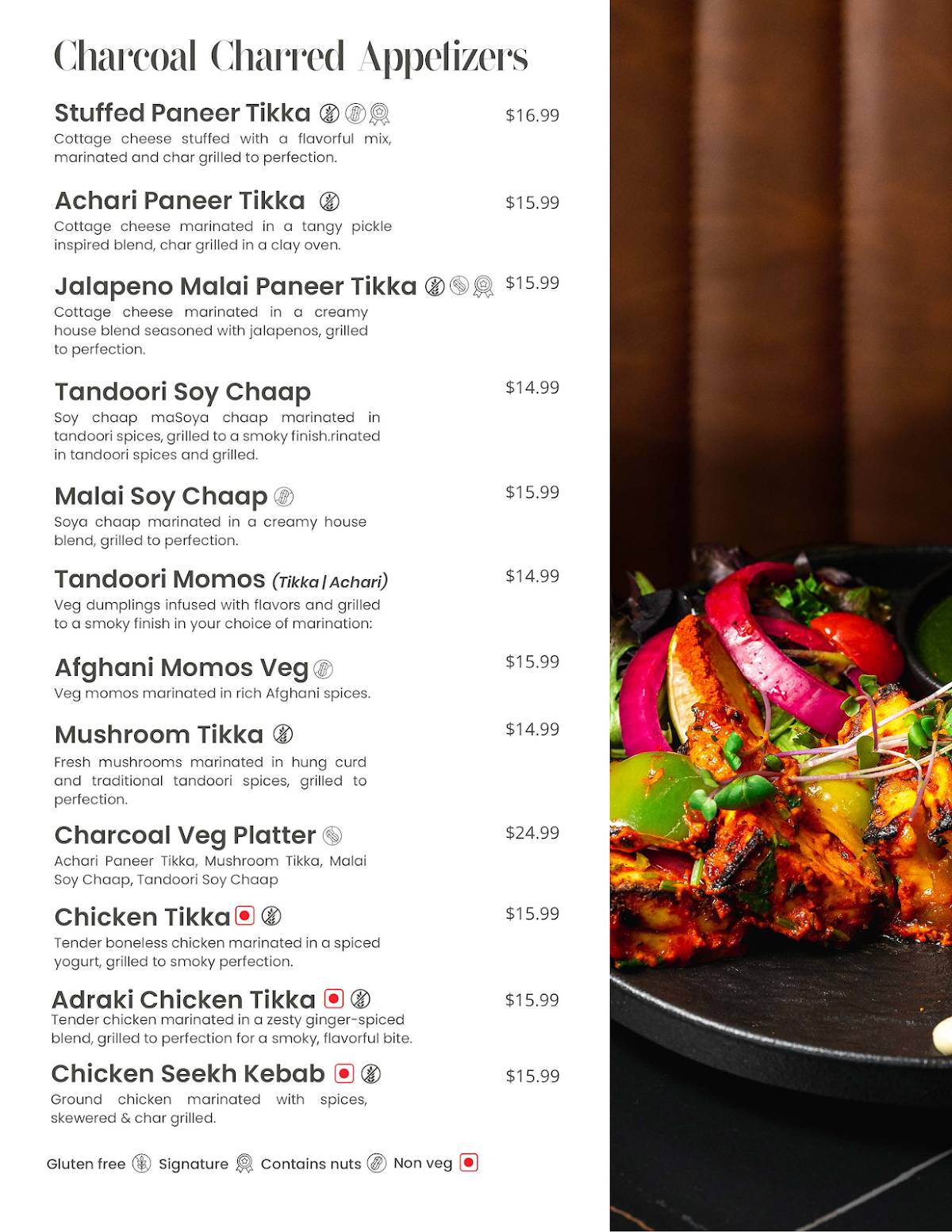 Charcoal - Indian Kitchen + Bar меню
