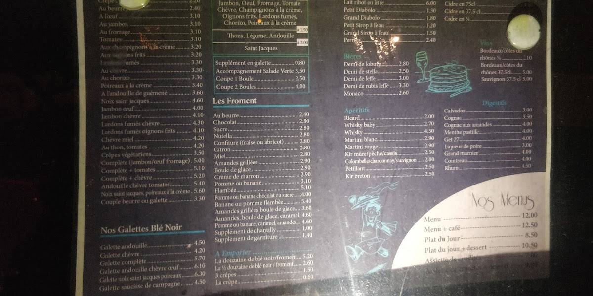 Restaurant - Crêperie Tréhin Le Corre меню
