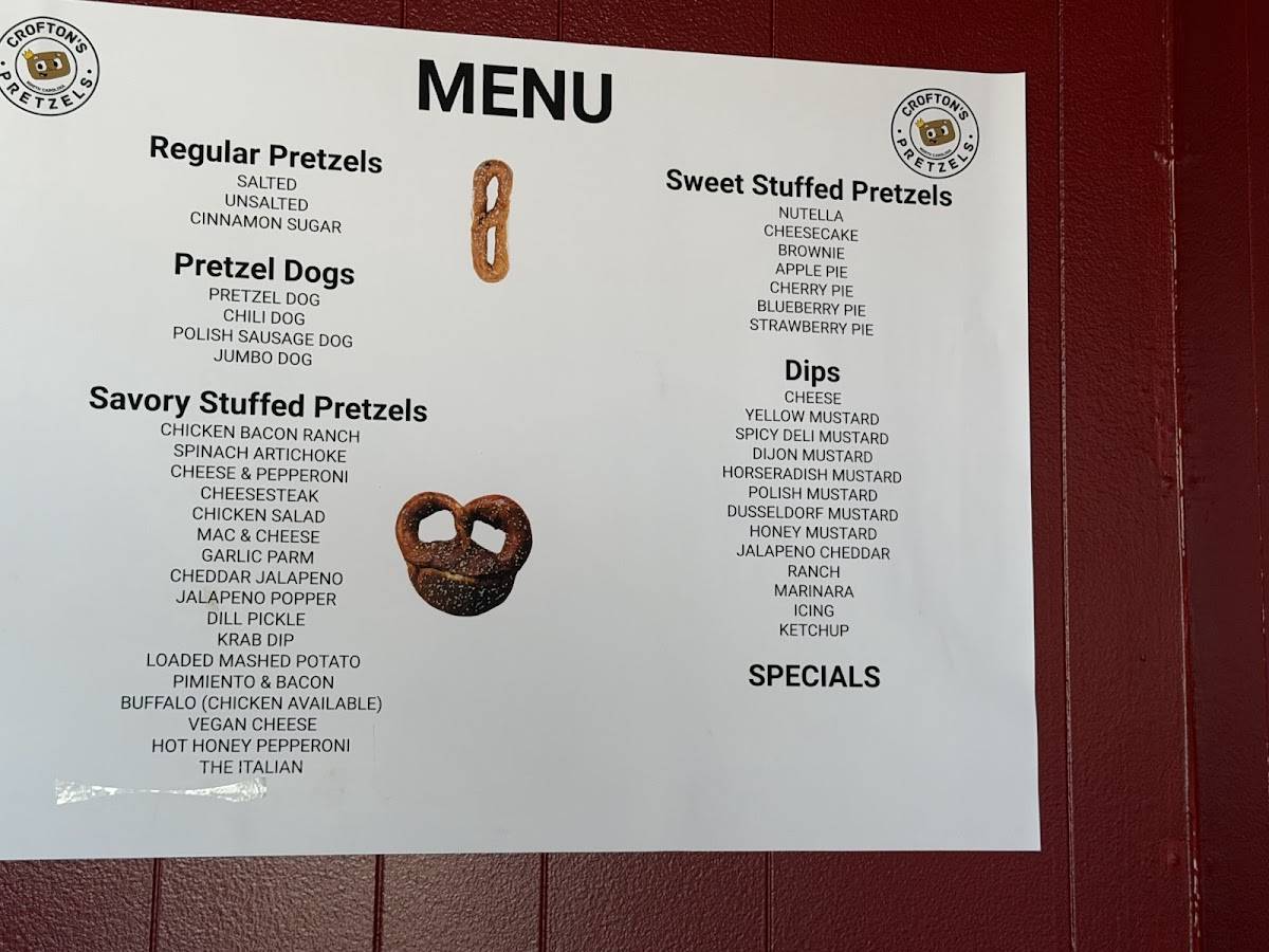 Crofton's Pretzels Raleigh меню