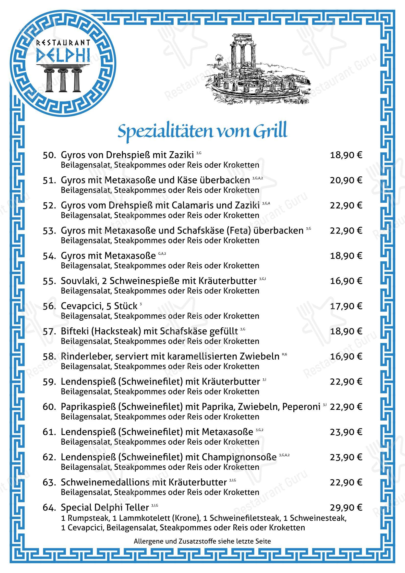 Restaurant Delphi в Нойштадте - Меню напитков