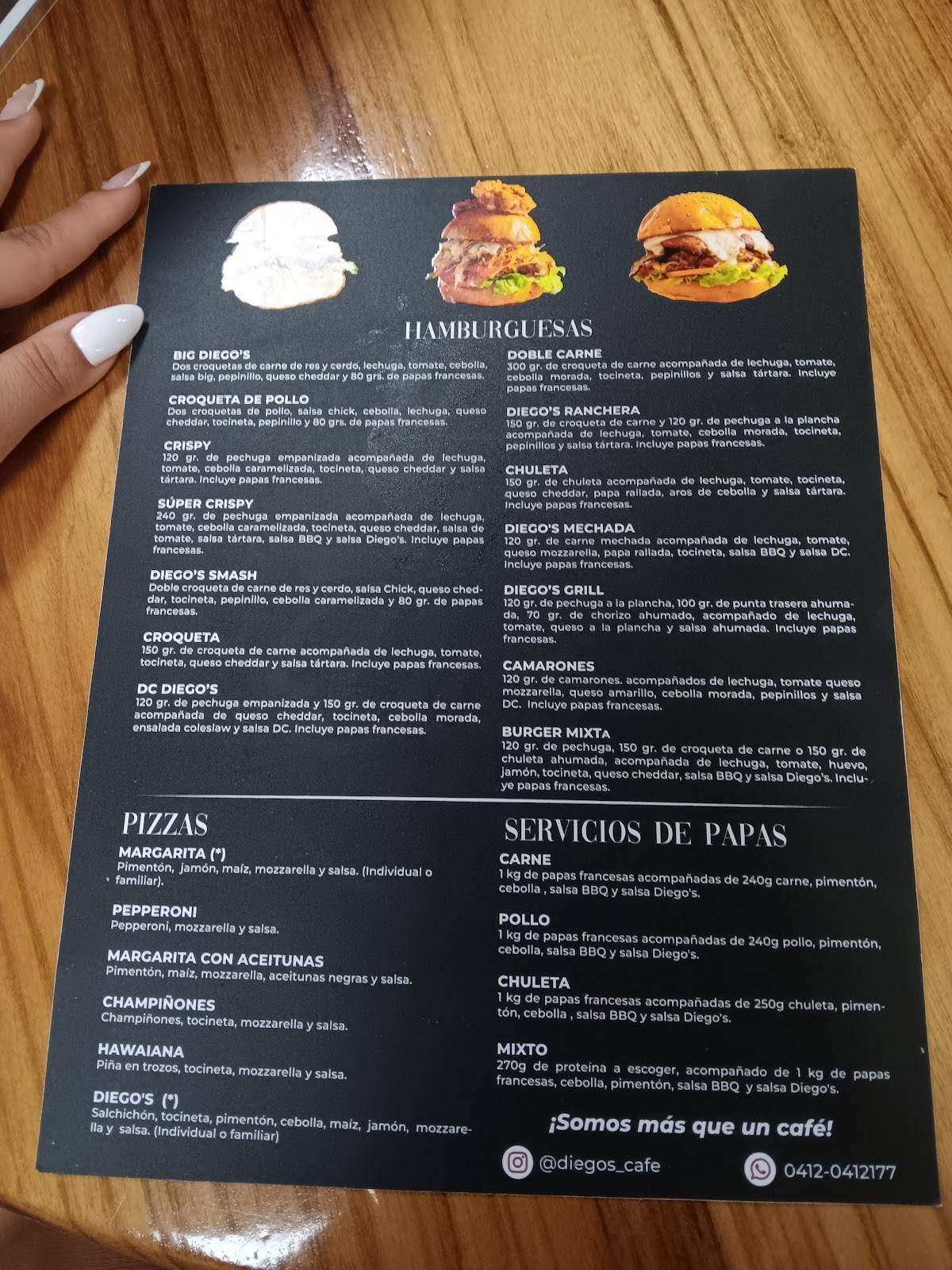 Diego's Café меню