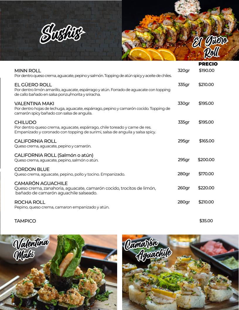 El Güero Rocha Restaurante меню