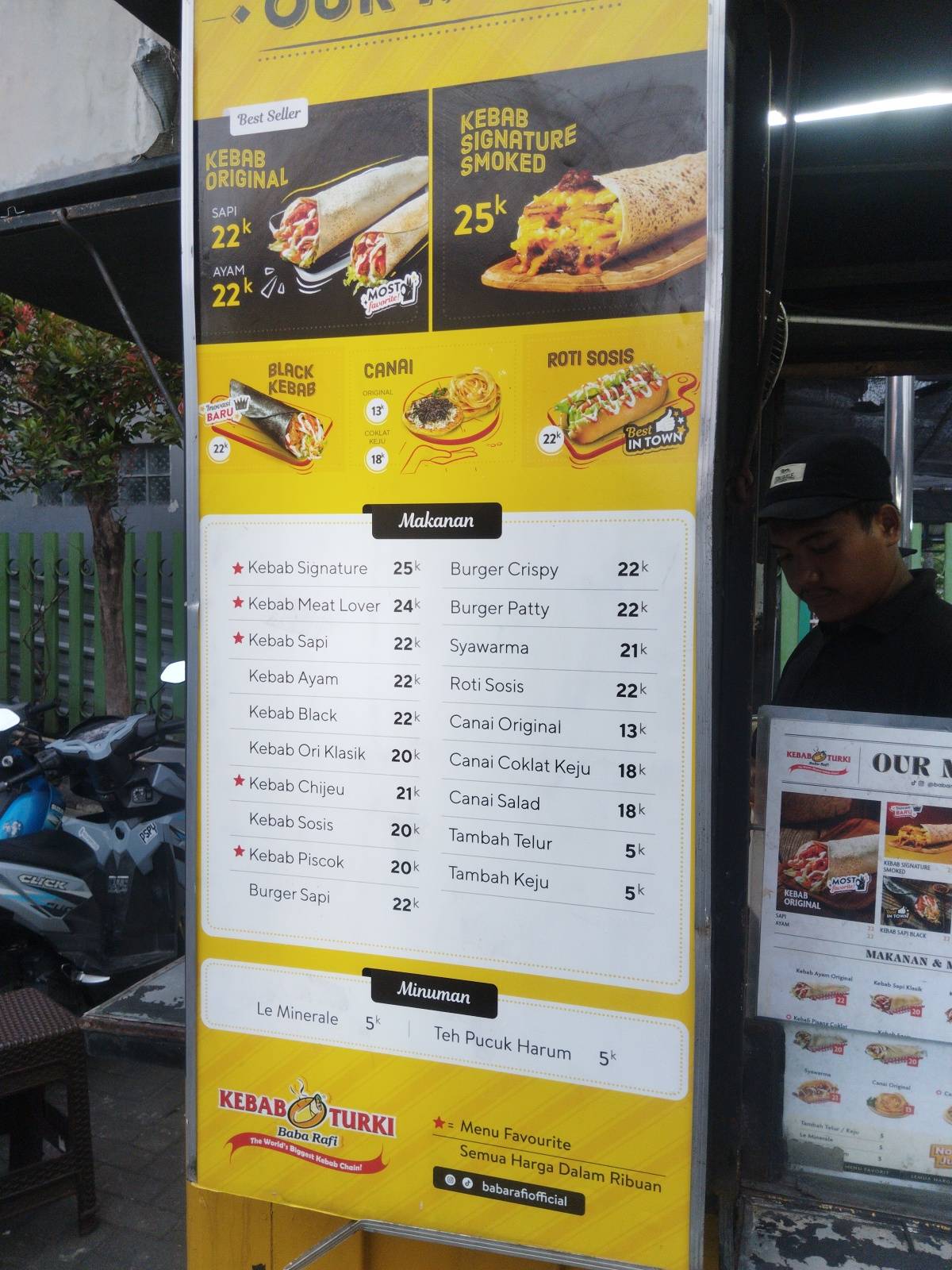 Kebab Turki Baba Rafi - SPBU Godean KM 7,8 (Gesikan Klajuran) меню