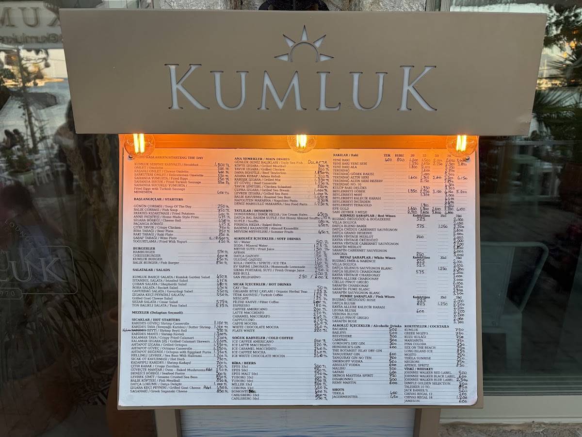 Kumluk меню