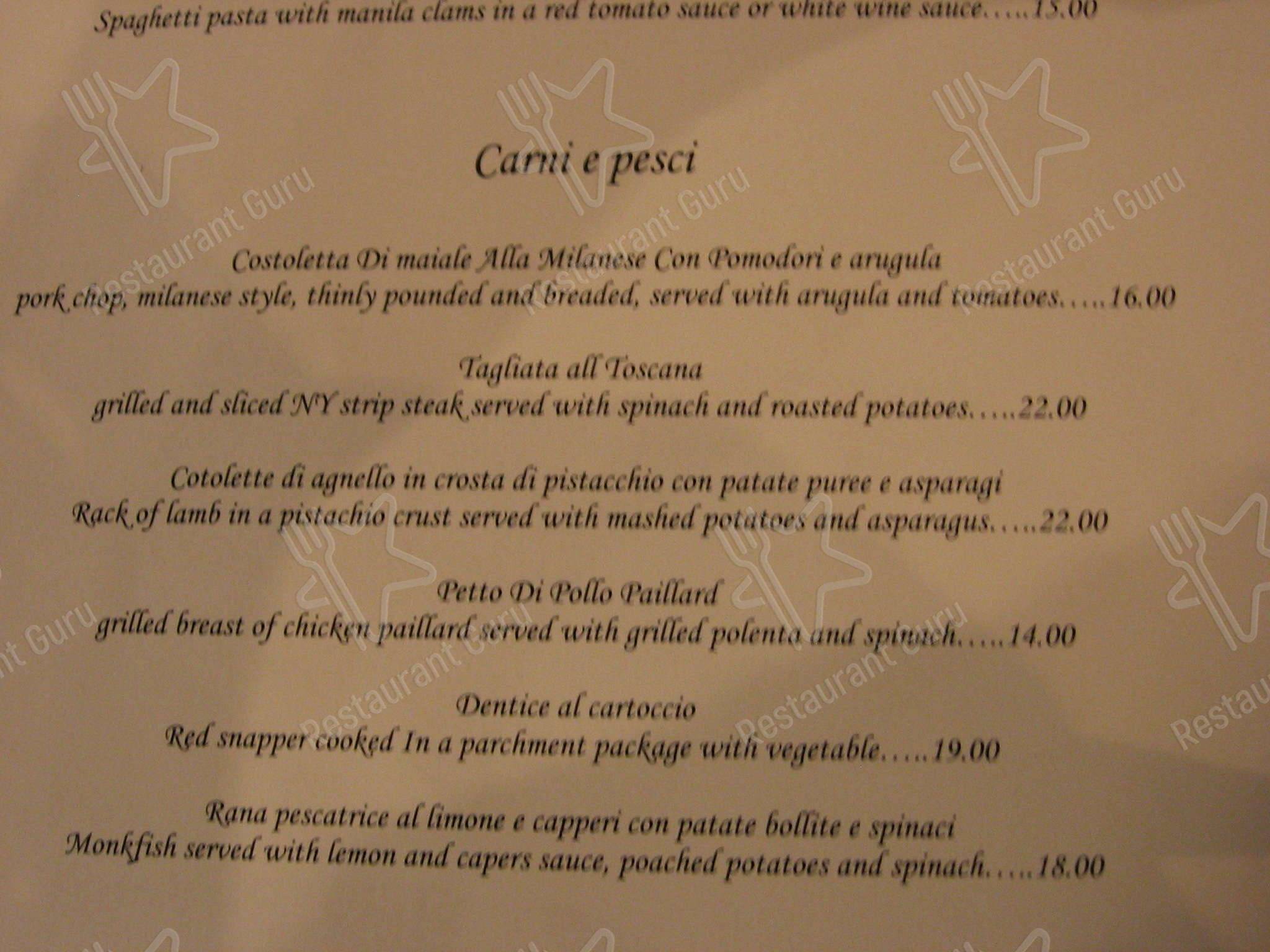 Mangia Bistro меню