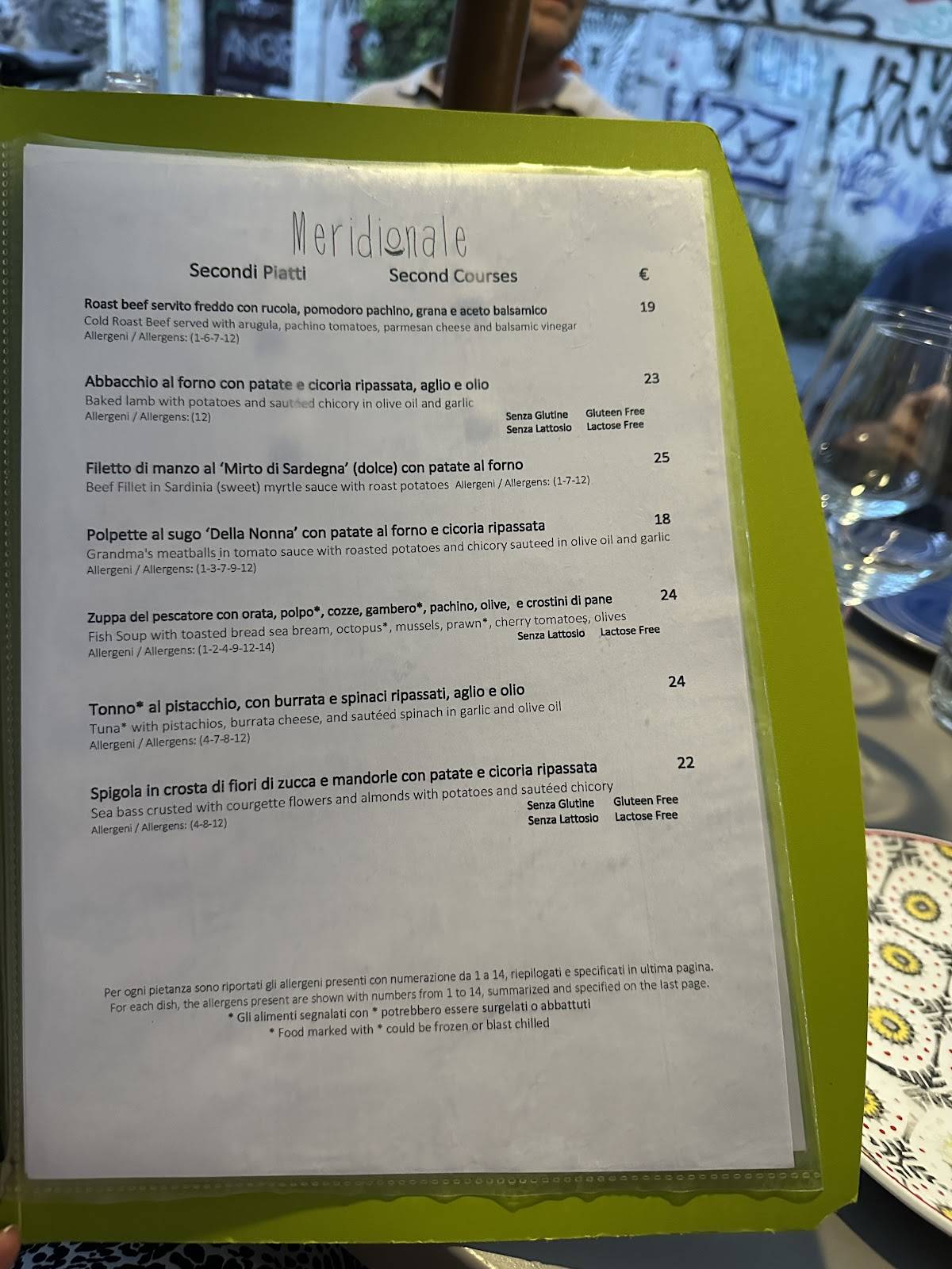 Meridionale Restaurant меню
