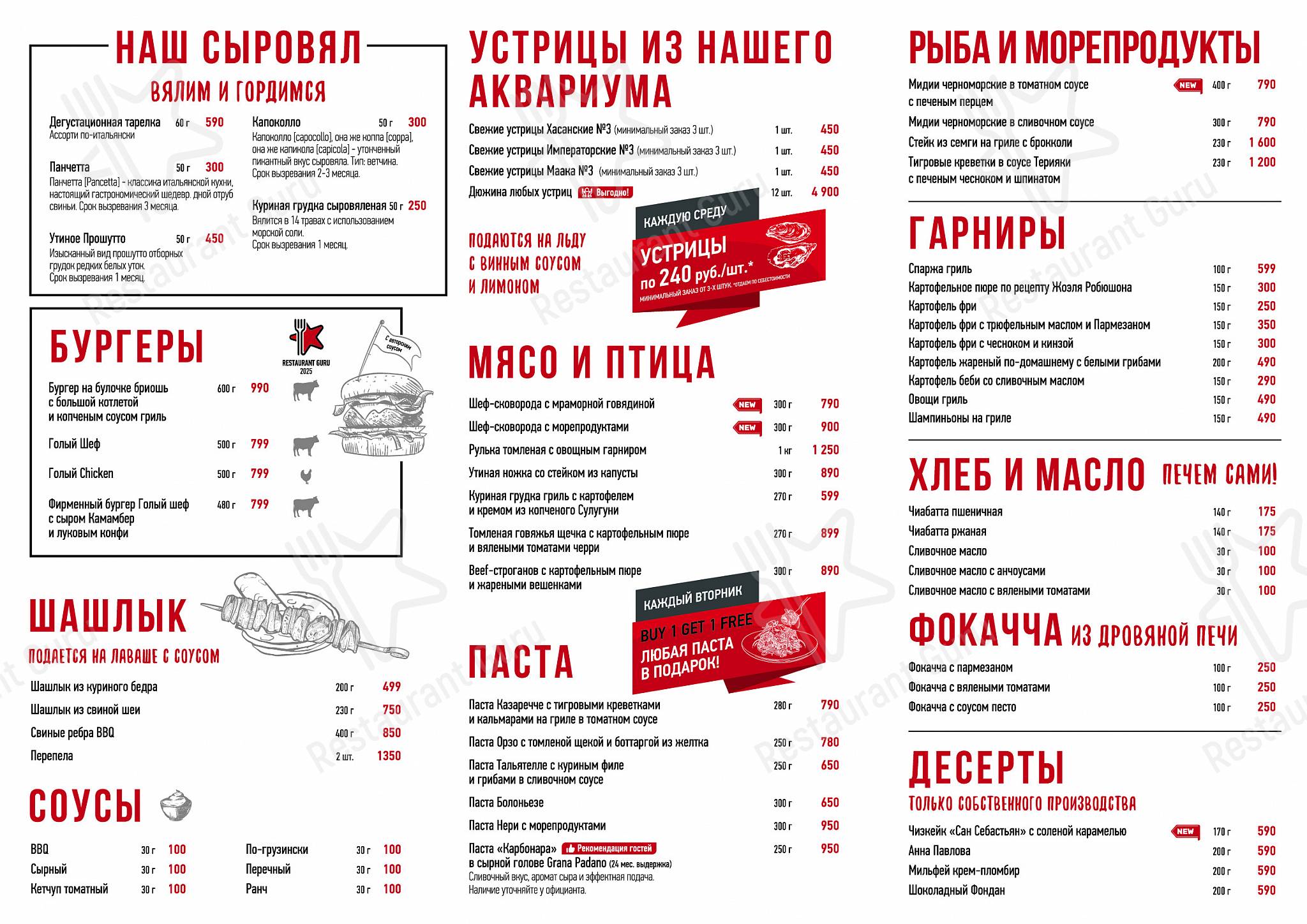 Взгляните на меню Голый Шеф