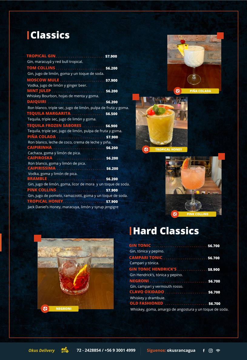 Okus Restobar меню