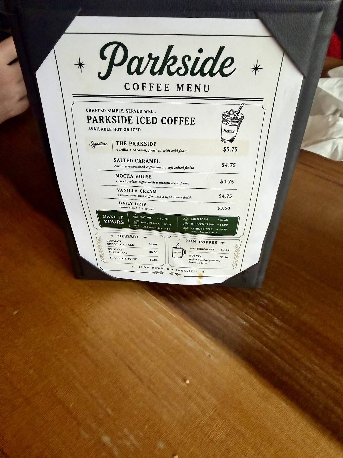 Parkside Restaurant меню