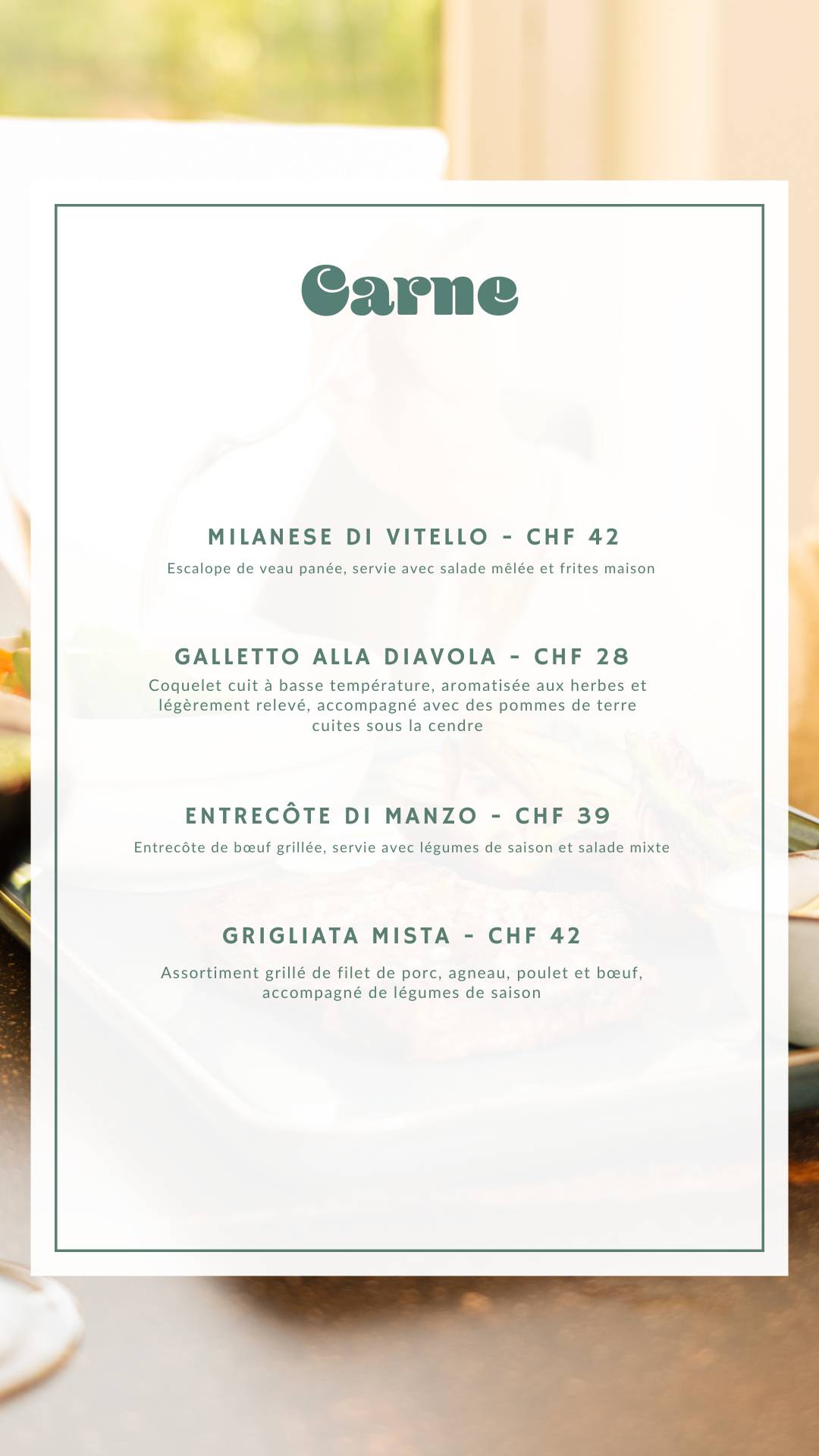 Restaurant Partenope меню