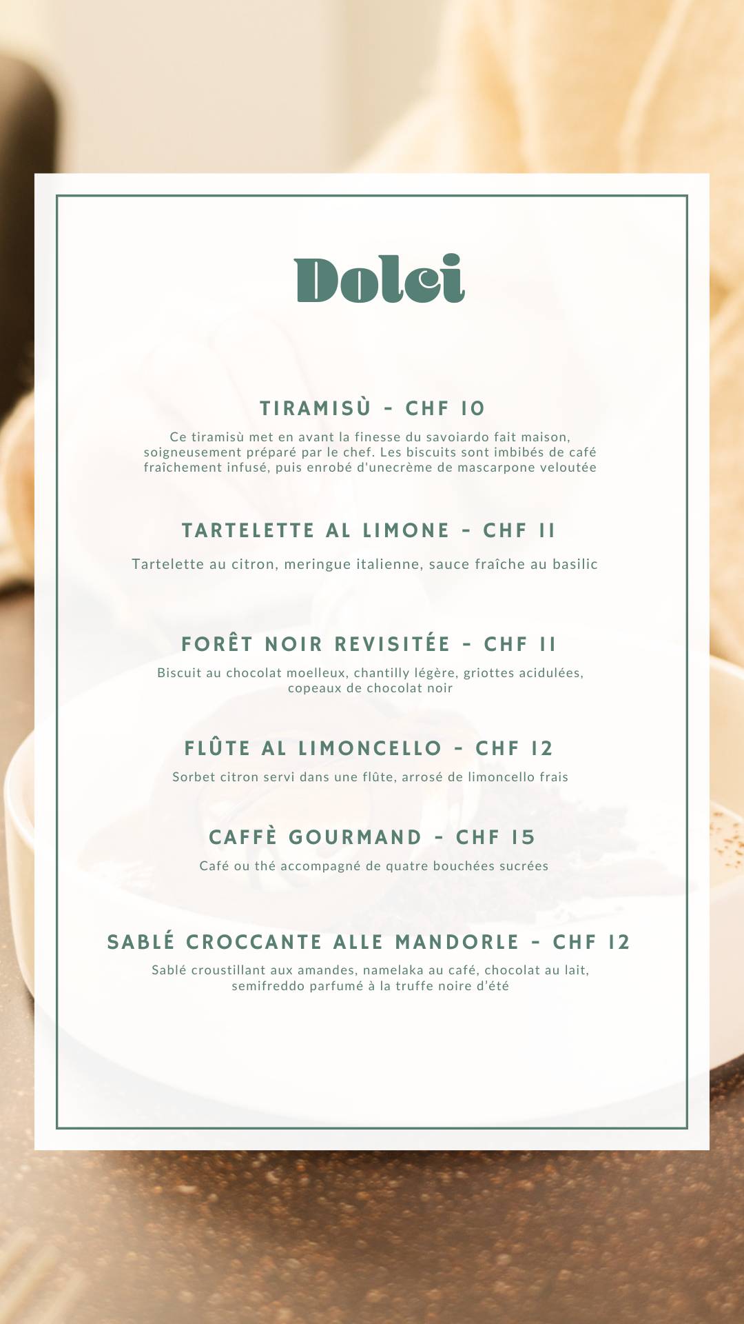 Restaurant Partenope меню
