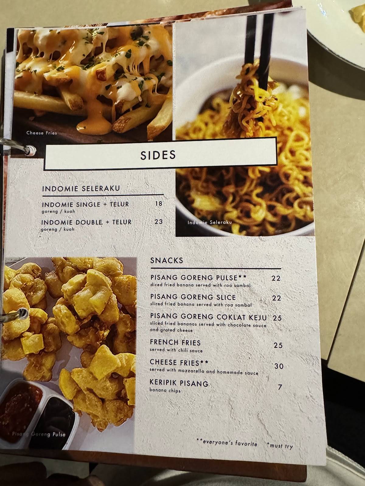 Pulse Kitchen & Slowbar Coffee Manado меню