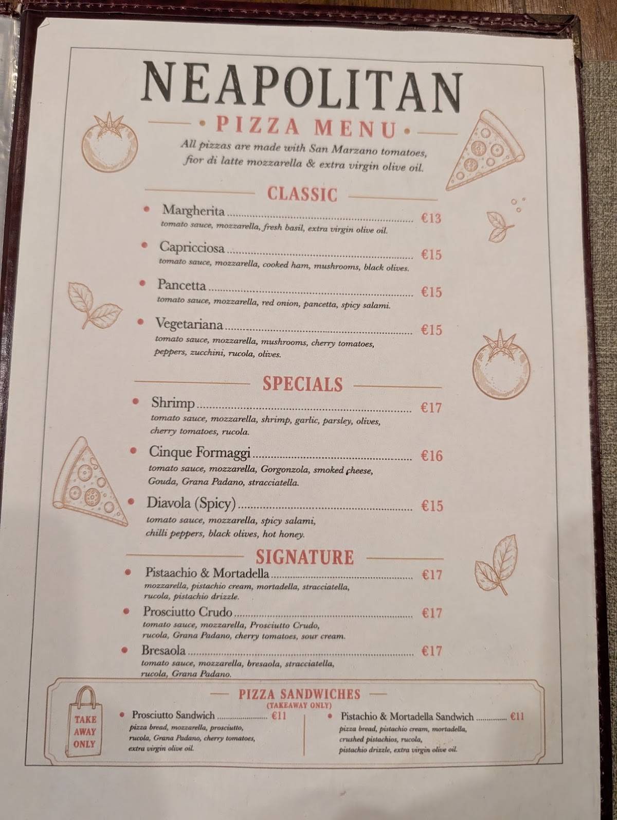 Restaurant Horizont меню
