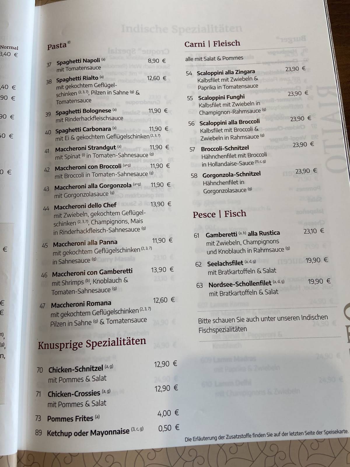 Restaurant Rialto Wittdün - Giovanni L. Gelato de luxe меню