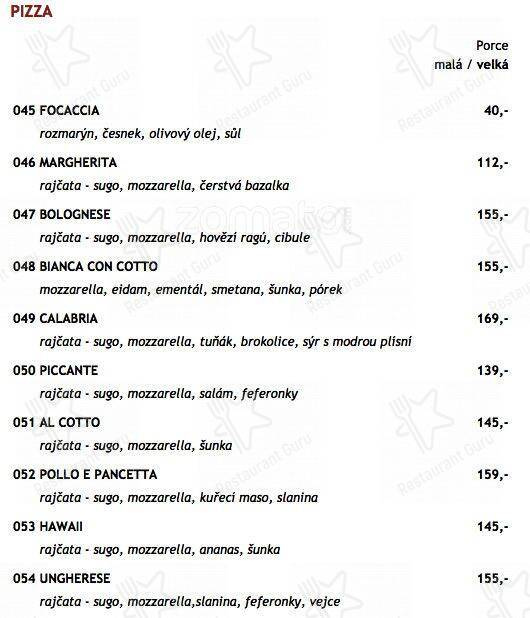 Ristorante Roma меню