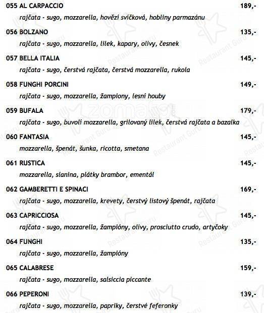Ristorante Roma меню