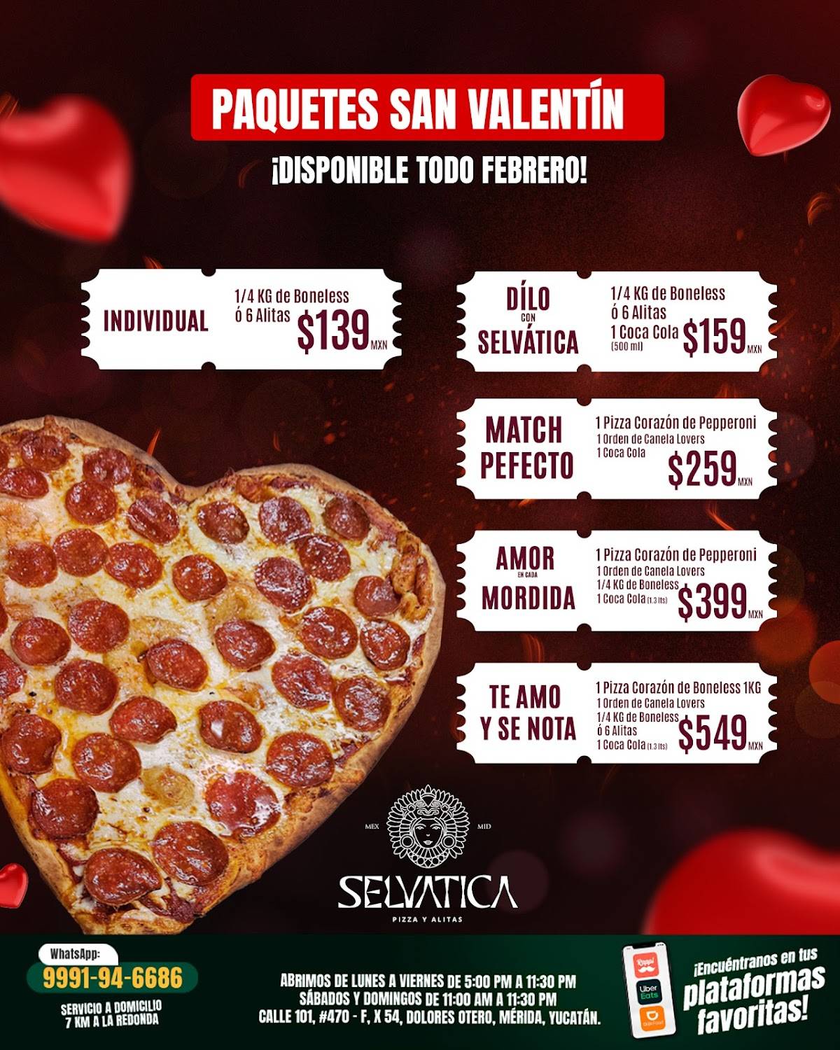 Selvatica Mid Pizzería меню