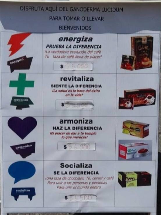 Tienda Coffe Bike Ganoderma меню