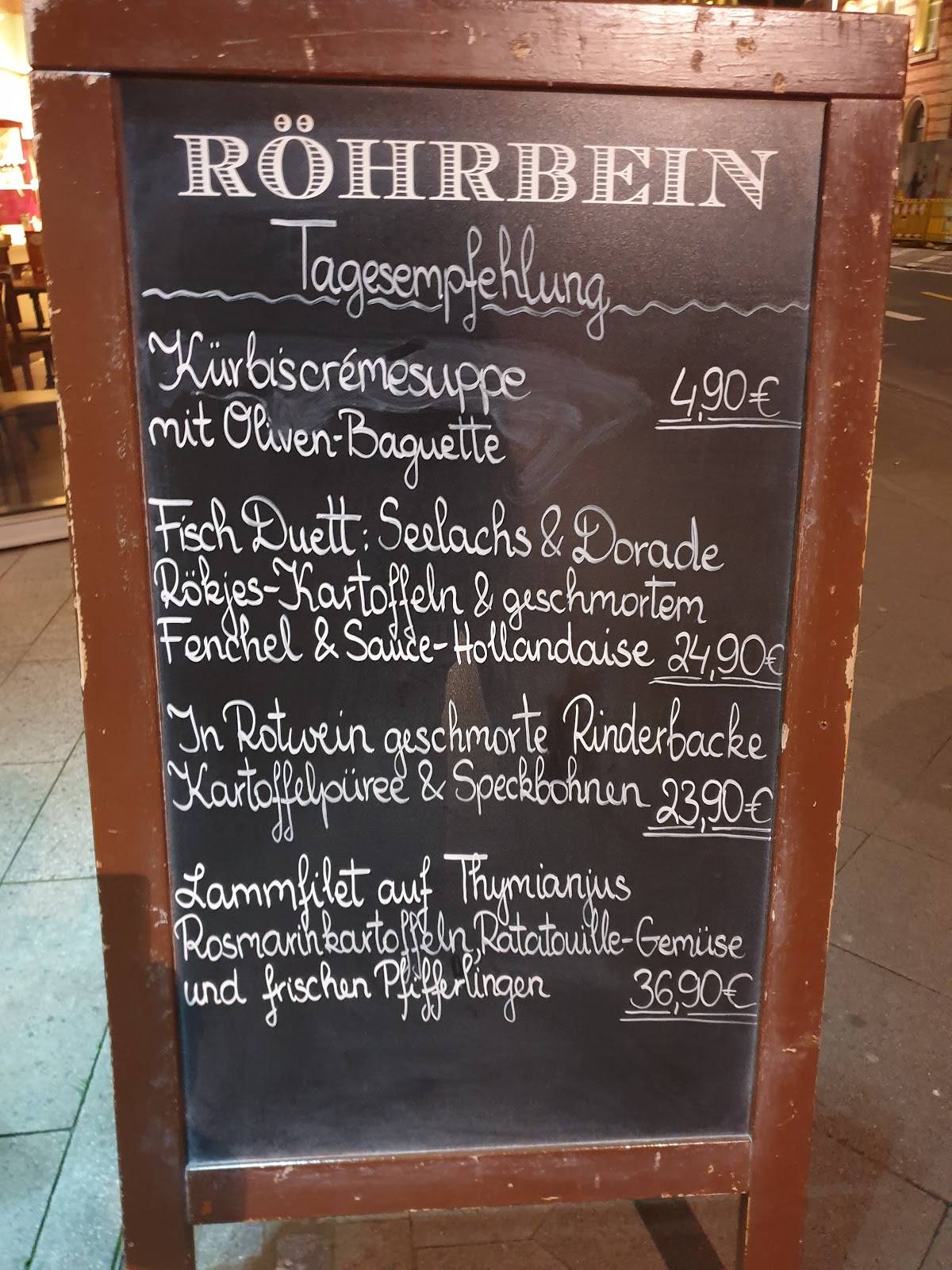 Restaurant Titus im Röhrbein меню