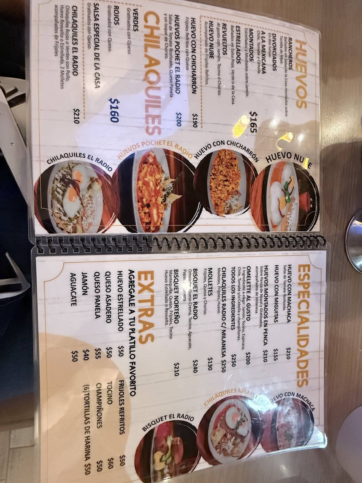 Restaurante El Radio меню