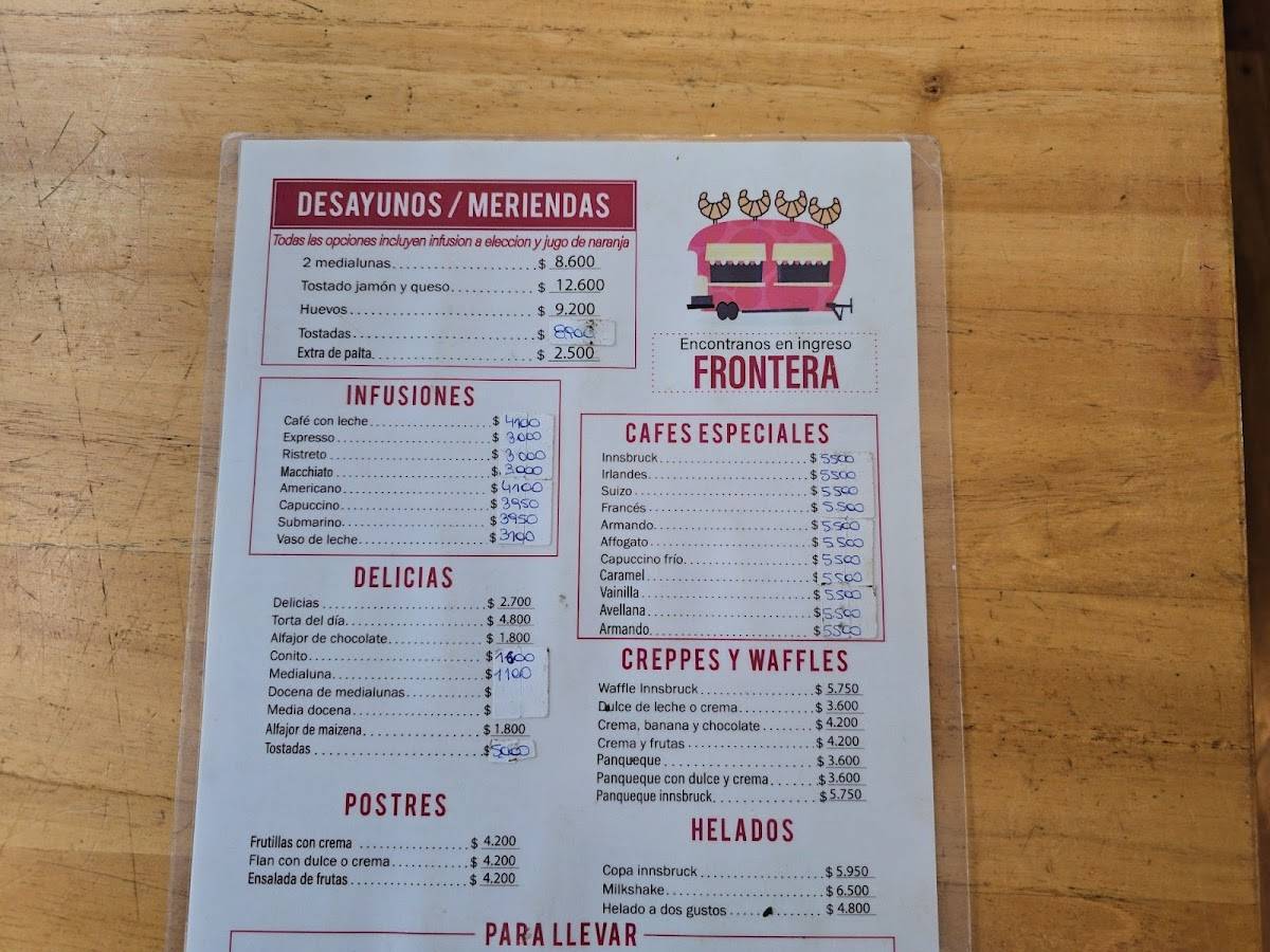 Restaurante Innsbruck меню