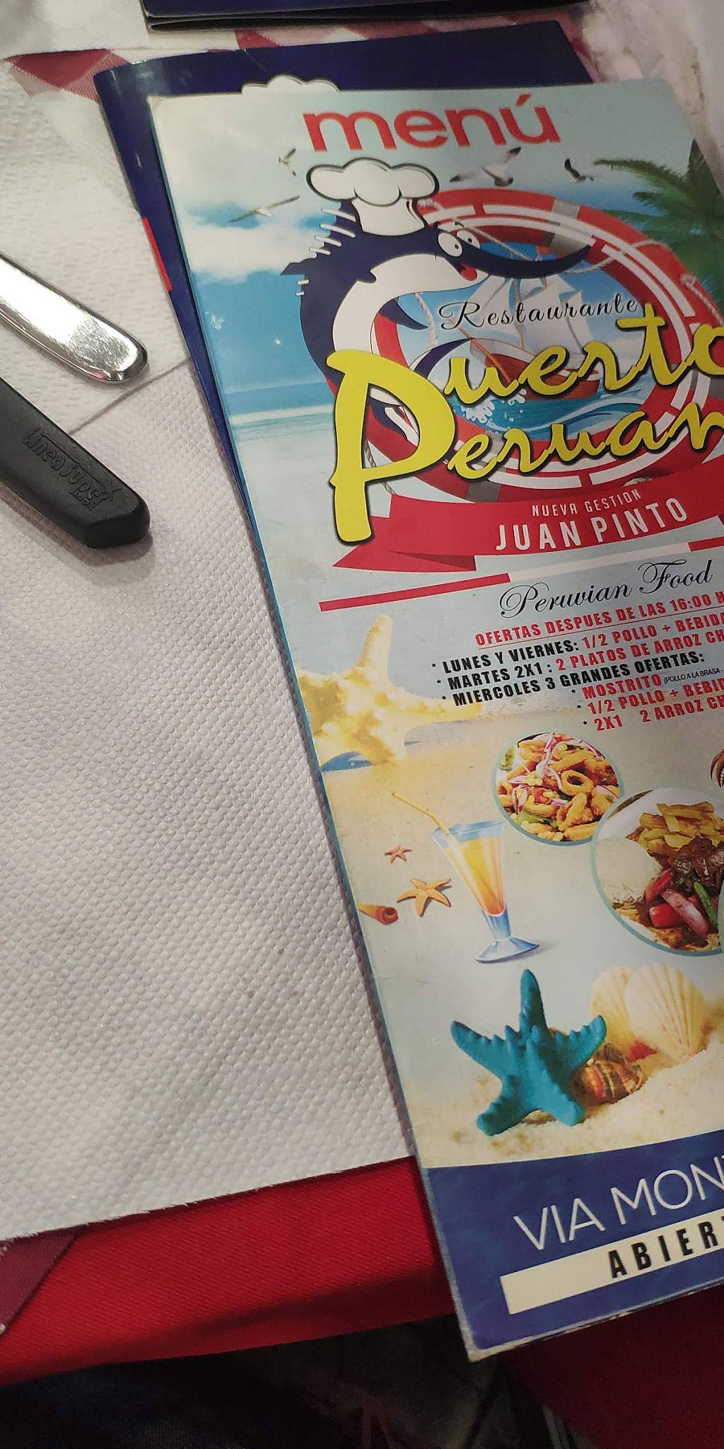 Restaurante Puerto Peruano меню