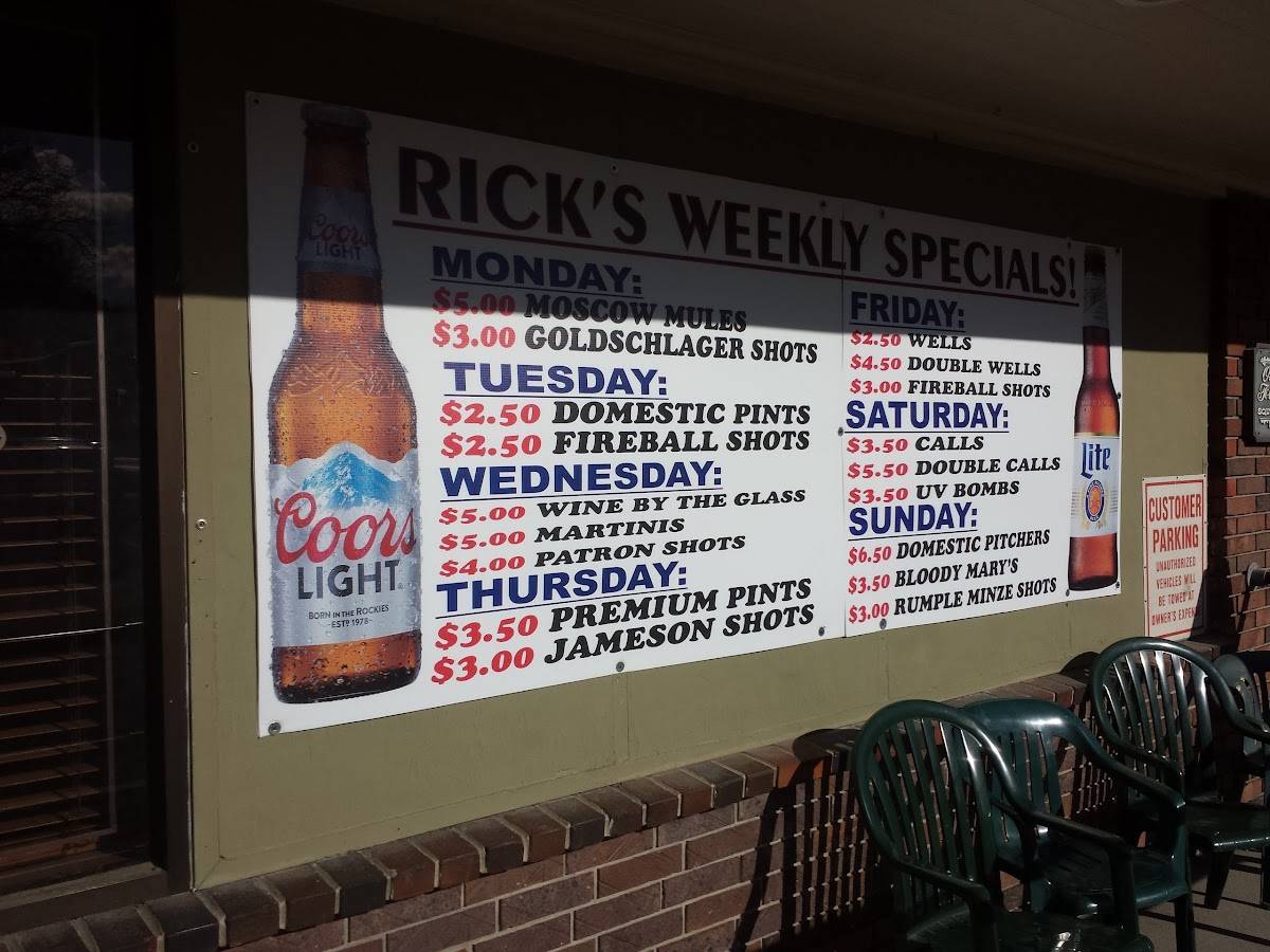Rick's Place меню