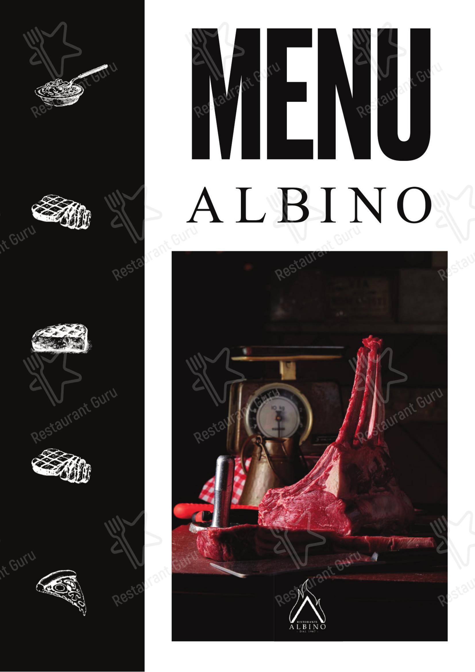 Меню напитков ресторана Ristorante Albino в Риме