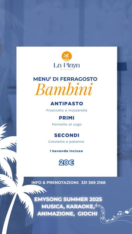 Ristorante La Playa меню
